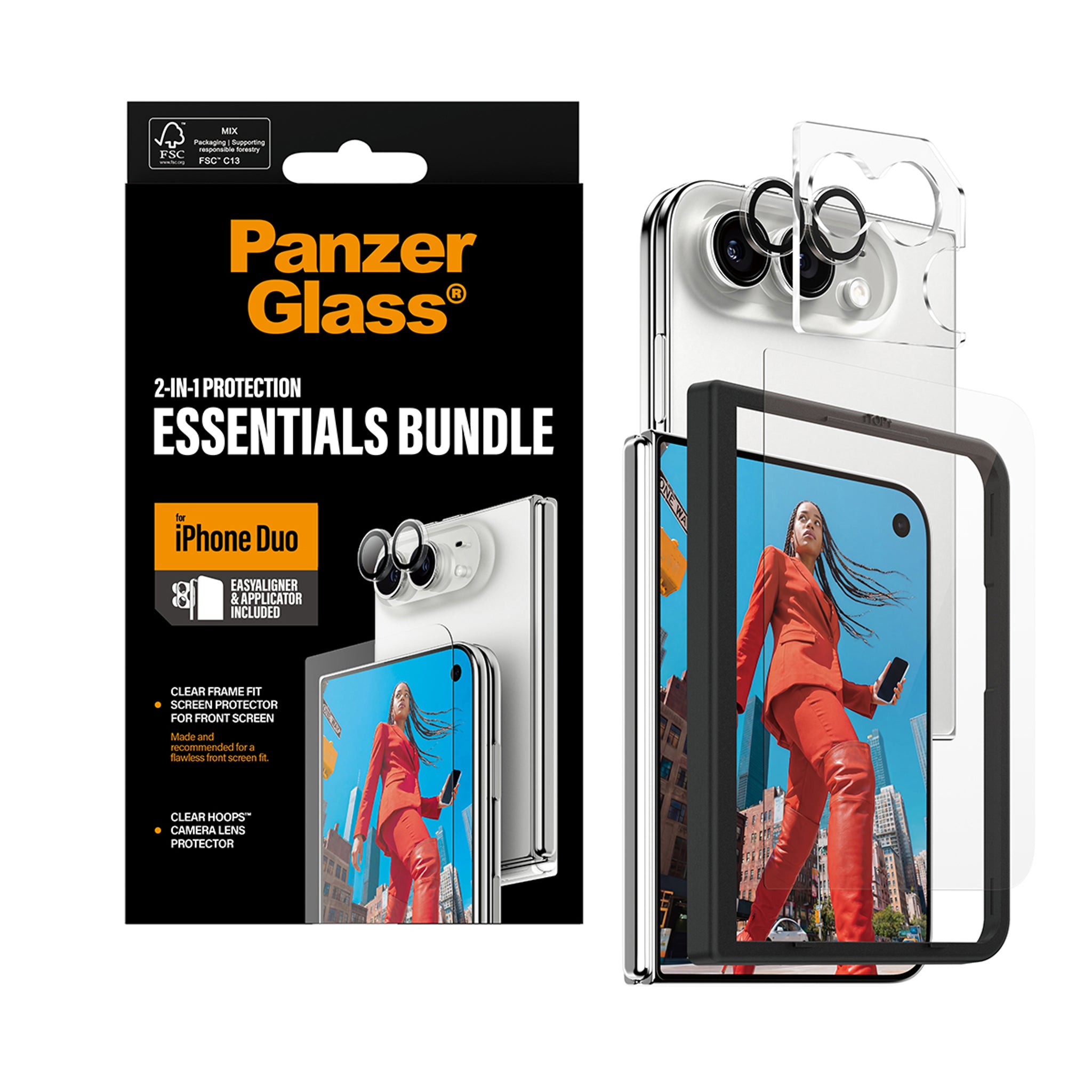 PanzerGlass® 2-i-1 Essential Pakke iPhone Duo